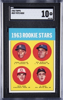 1963 Topps #537 Pete Rose Rookie Card – SGC GEM MINT 10